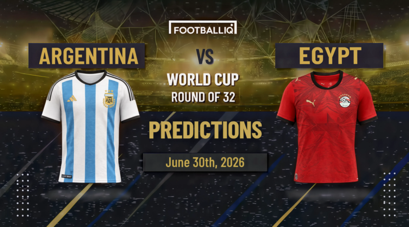 Argentina vs Egypt Prediction: FIFA World Cup 2026 Round of 16 Preview