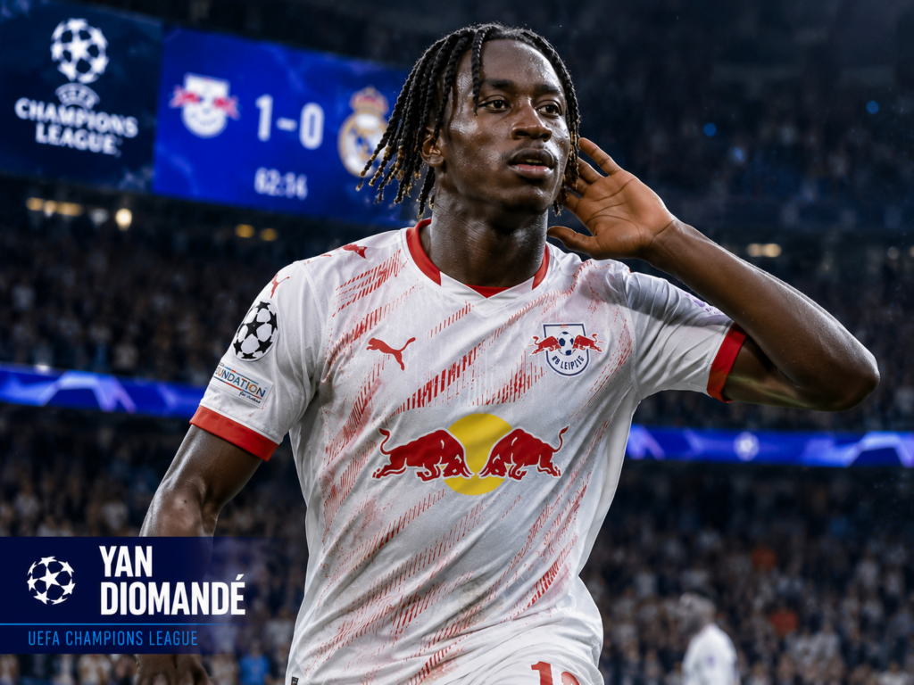 Yan Diomandé during a UEFA Champions League match.