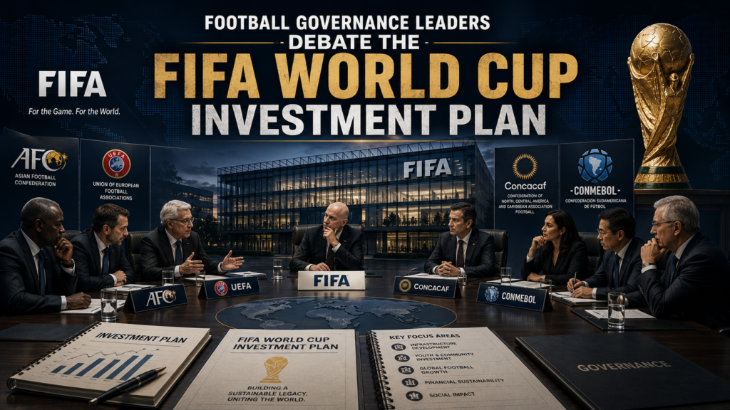Football governance leaders debate the FIFA World Cup investment plan.