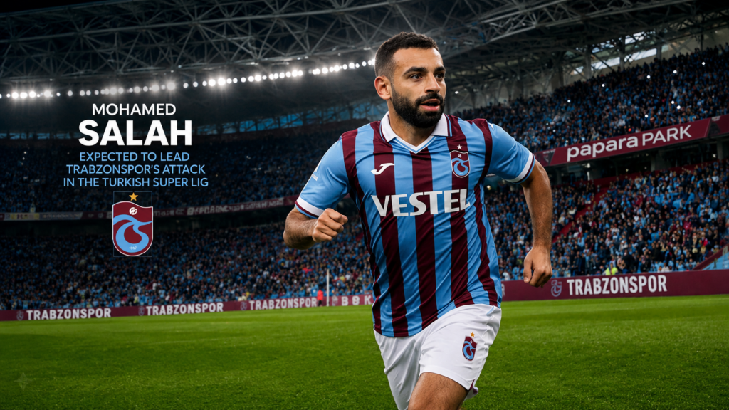 Mohamed Salah unveiled as a Trabzonspor player after leaving Liverpool.